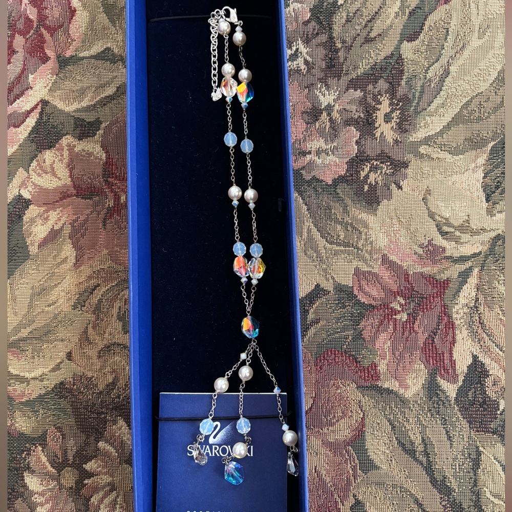 Swarovski Silver Necklace with Multicolor Crystals